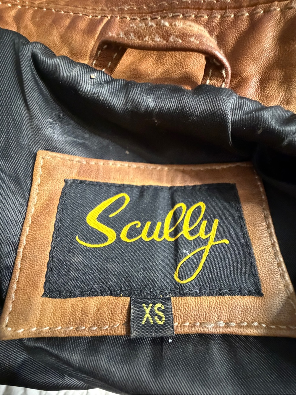 Scully Distressed Leather Moto Jacket - Cognac Brown - Picture 5 of 7